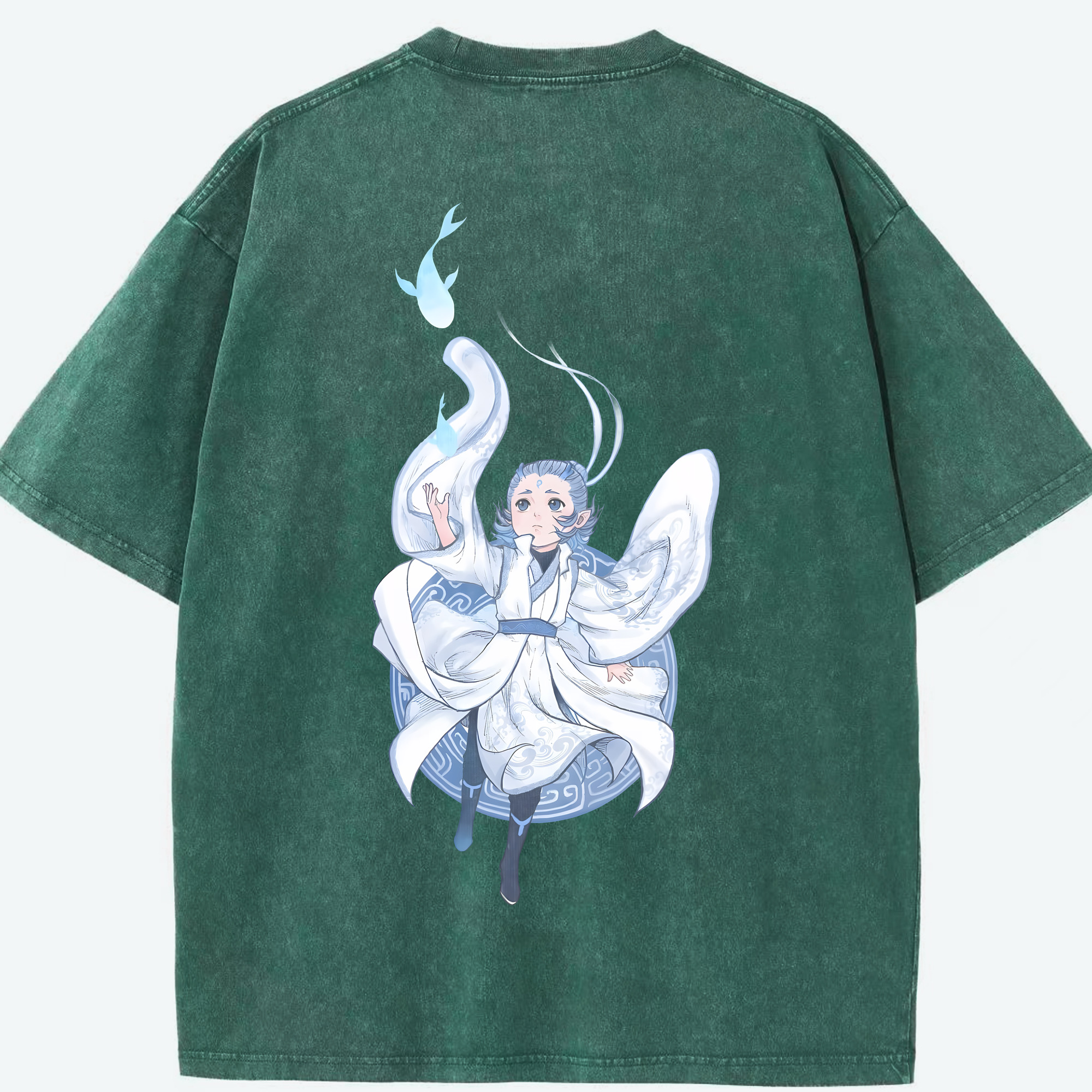 （画像用） Ne Zha 2 ナタ 魔童の大暴れ 綿100% ヴィンテージ風 半袖Tシャツ（背面プリント）